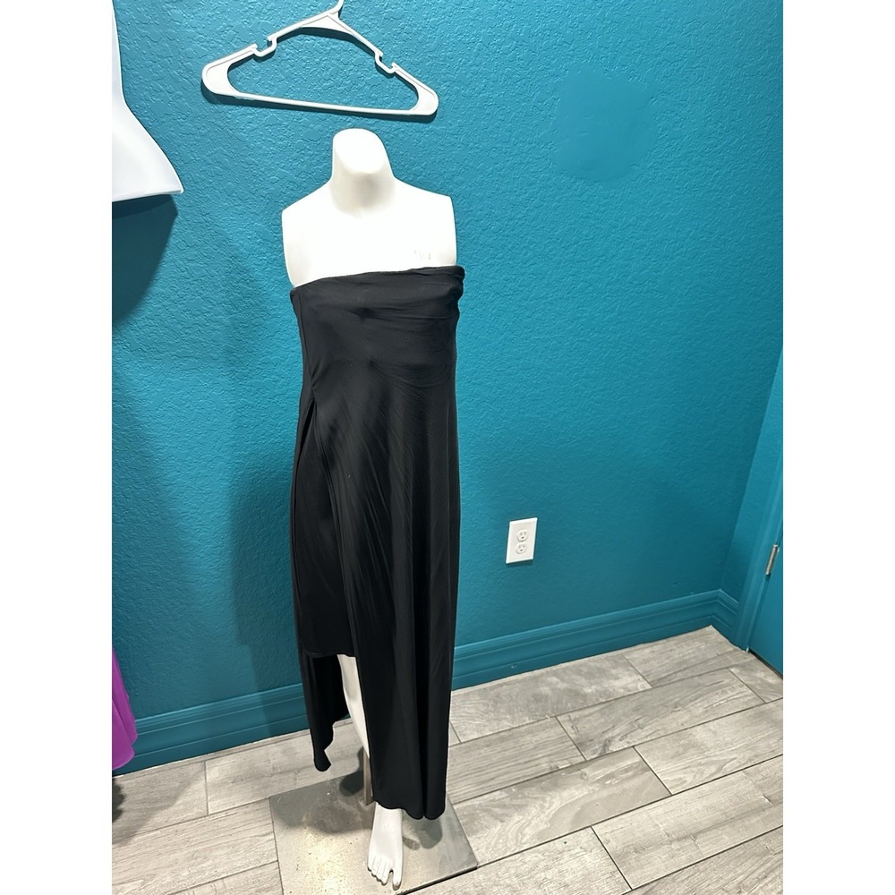 Helmut Lang Black Tube Top High-Low Dress 8